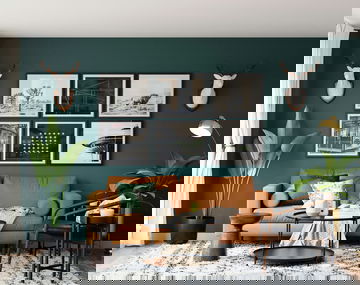 green painted living room